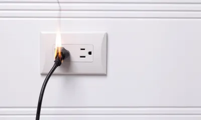 Electrical cord fire